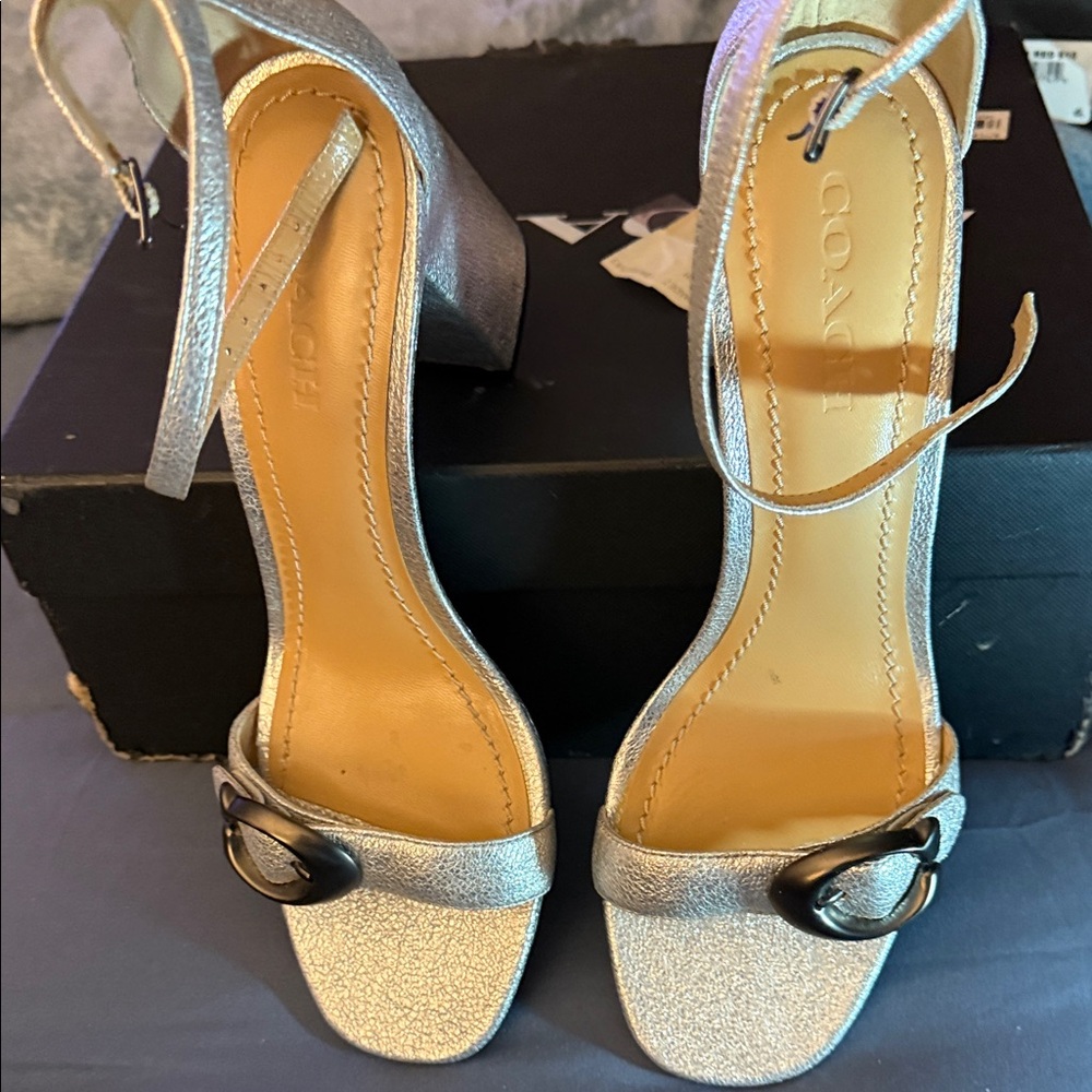 Coach Metallic Silver Women's Heels